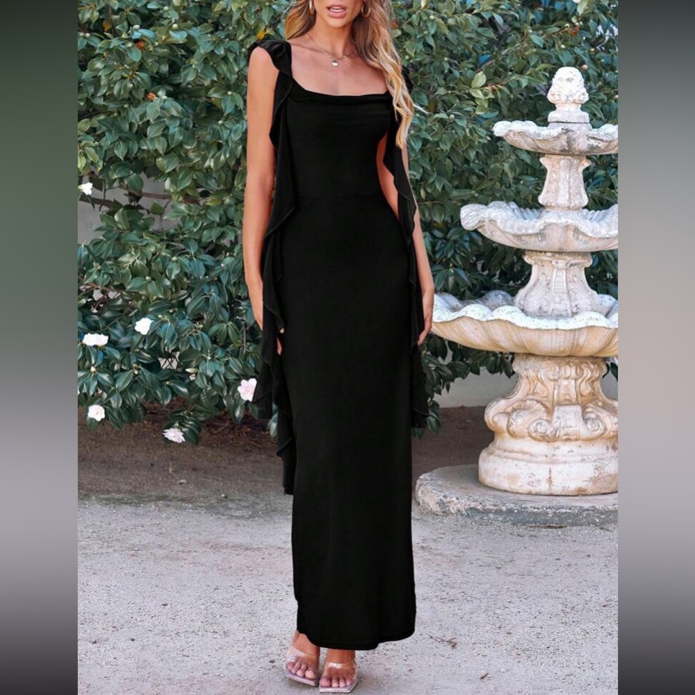 Elegant Black Bodycon Evening Dress